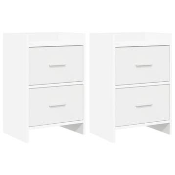 vidaXL Nachttafels 2 st Wit 40 x 30 x 60 cm Bewerkt hout, Verzenden