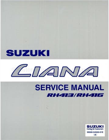 2001 SUZUKI LIANA WERKPLAATSHANDBOEK ENGELS (2 BOEKEN)