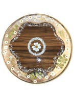 Table - résine - Table en résine époxy avec des cristaux, Antiquités & Art