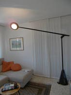 Lamp - Opaline glas, Staal - Vloerlamp met een Nero