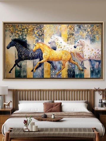 Mrs Art Prime - The Wild Horses In Gustav Klimt Style #04