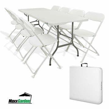 MaxxGarden Vouwtafel - Biertafel - picknick - wit - tafel..., Ophalen of Verzenden, Nieuw