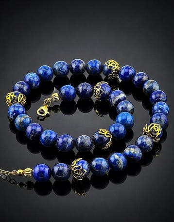 Natuurlijke lapis lazuli ketting - 925 sterlingzilver,