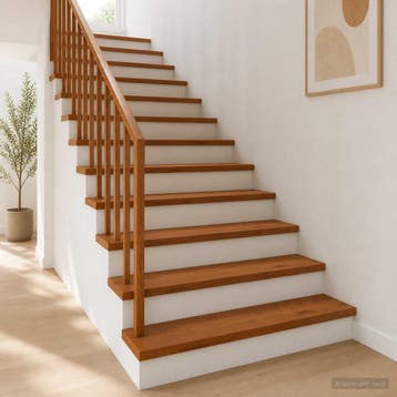 vidaXL Trap Tread 4 st 80 x 30 x 2 cm Bruin Massief, Bricolage & Construction, Verzenden