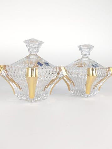 Koekjesdoos (2) - Praag - 24 kt goud - Twin Crystal