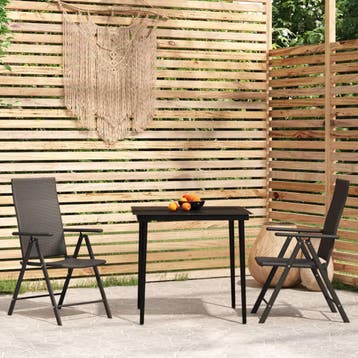 vidaXL 3-delige Tuinset zwart, Verzenden, Nieuw, Tuinset