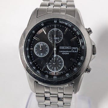 Seiko - Chronograph Watch - Black Dial - Sans prix de