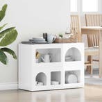 vidaXL Dressoir Hoogglans wit 80.5 x 35 x 59 cm Bewerkt hout, Huis en Inrichting, Verzenden, Nieuw
