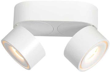 2dekans | Witte 2-lamps spot Fez 2674W dimbaar draaibaar en, Ophalen of Verzenden, Nieuw