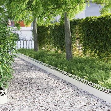 vidaXL Gazonranden 20 pcs 103 x 0,05 x 22 cm Staal Wit, Verzenden, Nieuw
