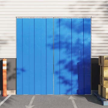 vidaXL Deurgordijn 200x1,6 mm 10 m PVC blauw, Verzenden, Nieuw
