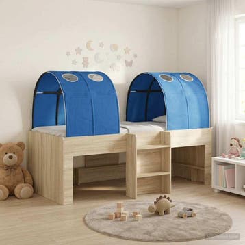 vidaXL Bed met Tunnel 3 st Sonoma eiken en blauw Bewerkt, Verzenden, Nieuw