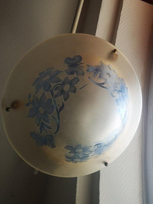 Kroonluchter - Bloemen en vlinders - glaspasta, Antiek en Kunst, Curiosa en Brocante