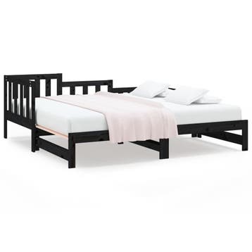 Slaapbank 80x200 | 55% Korting | Retour deal, Gebruikt, Verzenden, Zwart, Tweepersoons
