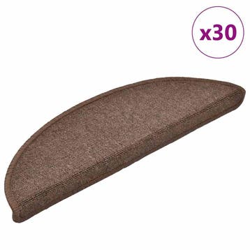vidaXL Trapmatten 30 st 56x17x3 cm Koffiebruin Halfrond, Verzenden, Nieuw