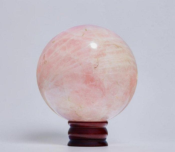 Imperial 135 mm Rozenkwarts Kristallen Bol – Grote Premium, Verzamelen, Mineralen en Fossielen