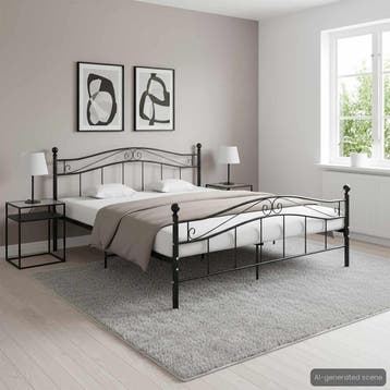 vidaXL Bedframe metaal zwart 160x200 cm, Verzenden, Nieuw