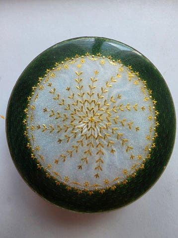 Rehauts d’or - Vermeil - Doos - Emaille guilloché 90g