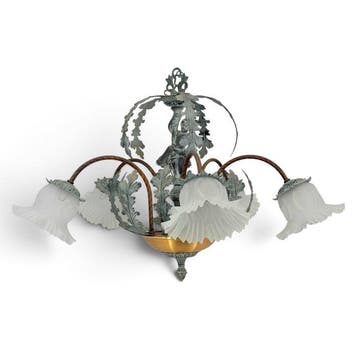 Plafondlamp - spin - Brons, Kristal, IJzer - Cherubijn,, Nieuw