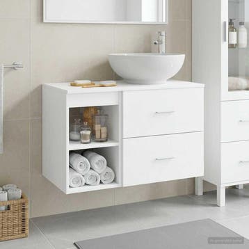 vidaXL Badkamermeubel Set 2 st Wit Bewerkt hout, Verzenden