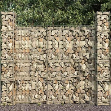 vidaXL Schanskorven 3 st 25x25x197 cm gegalvaniseerd staal, Verzenden, Nieuw