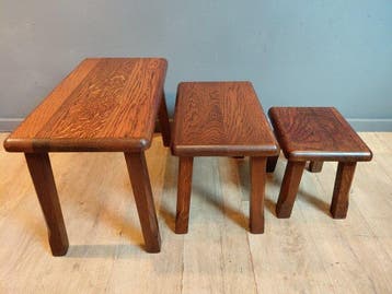 Set bijzettafels - Eik - Drie bijzettafeltjes