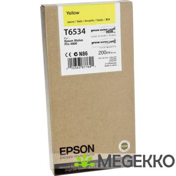 Epson inktpatroon geel T 653 200 ml T 6534, Verzenden, Nieuw