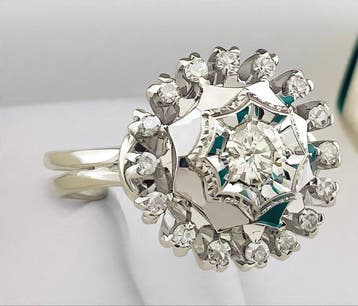 Bague - 18 carats Or blanc Diamant (Naturelle) - Diamant, Nieuw