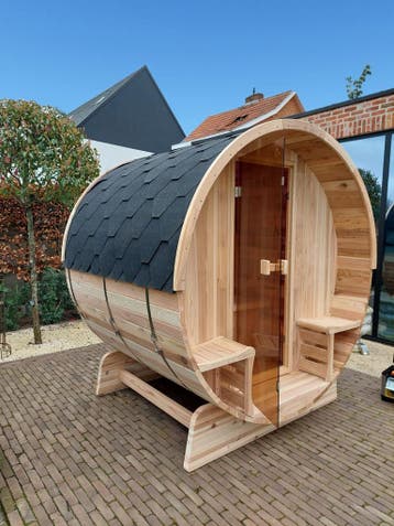 Barrelsauna met infraroodstralers, Sport en Fitness, Nieuw