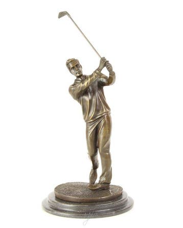 Beeld, Exclusief sculptuur van een golfer 32.5 cm - 32.5 cm, Antiek en Kunst
