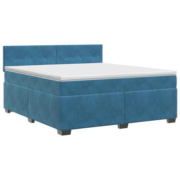 vidaXL Boxspringbed met matras Donkerblauw 160 x 200 cm, Verzenden, Nieuw