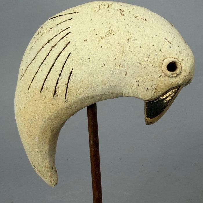 Ewa Budzowska - sculptuur, NO RESERVE- BIRD- decorated 24, Antiquités & Art, Curiosités & Brocante