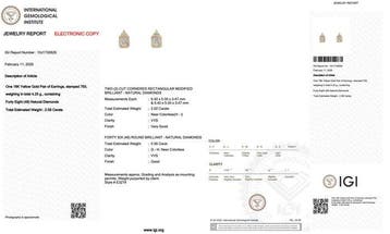 Oorbellen - 18 karaat Geel goud - 2.58ct. tw. Diamant