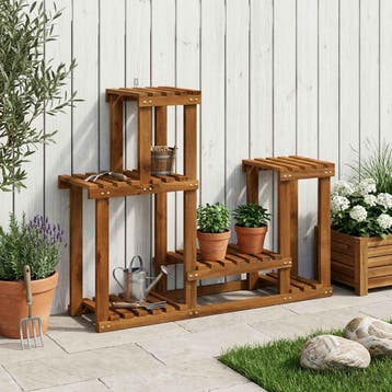 vidaXL Plantenstand Naturel 90 x 25 x 73 cm Massief Acacia, Verzenden