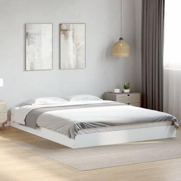 vidaXL Bedframe zonder matras 160x200 cm spaanplaat wit, Verzenden
