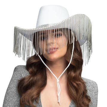 Cowgirl Hoed Wit Showgirl, Verzenden, Nieuw