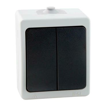 Duo tuimelschakelaar waterdicht - Opbouw, Doe-het-zelf en Bouw, Elektriciteit en Kabels, Verzenden, Nieuw, Kabel of Snoer
