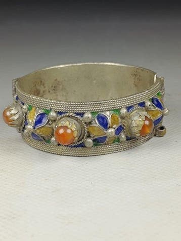 Vintage Kabyle armband - metaal, karneool - Algerije