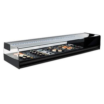 Sushivitrine | Zwart | +1°C/+5°C | Statisch | 6x 1/3 GN |, Verzenden