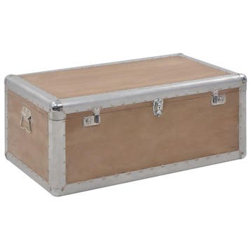 vidaXL Opbergkist 91x52x40 cm massief vurenhout bruin, Verzenden, Nieuw