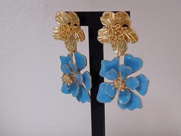 Oscar De La Renta - émail, Métal - Boucles doreilles