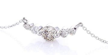 Zonder minimumprijs - Ketting met hanger - 14 karaat Witgoud