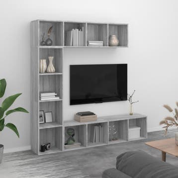 vidaXL 3-delige boekenkast- / tv-meubelset 180x30x180 cm, Verzenden