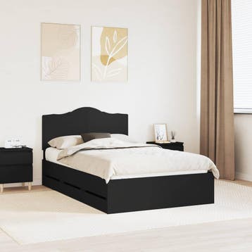 vidaXL Bedframe met lade met opslag Zwart 120 x 190 cm, Verzenden, Nieuw