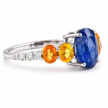 Zonder minimumprijs - Ring - 14 karaat Witgoud - 3.45ct. tw.