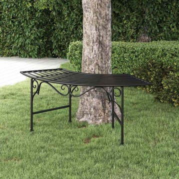 vidaXL Boombank 113 cm staal zwart, Tuin en Terras, Verzenden, Nieuw