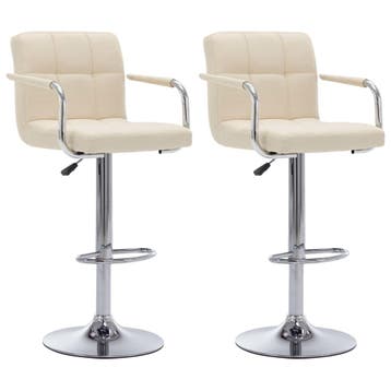 vidaXL Barstoelen 2 st stof crème, Verzenden