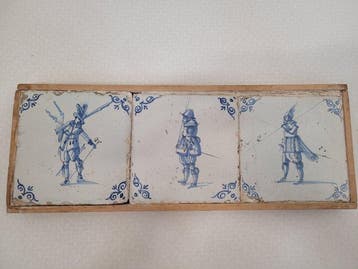 Tegel (6) - 1650-1700 - 6 Delftsche tegels, Antiek en Kunst