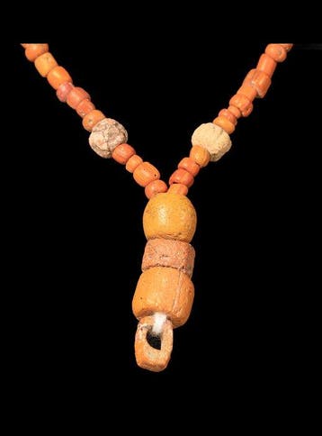 West-Aziatisch Orange Hardstone Kralenketting (Zonder