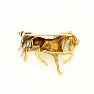 Broche - 18 carats Or jaune - cheval